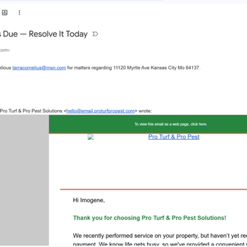 Pro Turf and Pro Pest Solutions - in july the company was given contact info for the responsible party - Tree Services Near Me - Belton, Missouri Pro Turf and Pro Pest Solutions - in july the company was given contact info for the responsible party - Tree Services Near Me - Belton, Missouri
