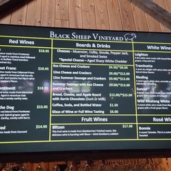Black Sheep Vineyard - Menu