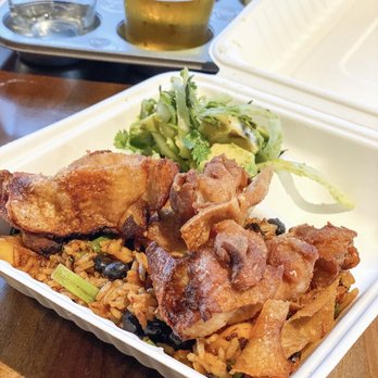 Cocina Danzon - La Havana- stir fried Cuban style rice & black beans, ginger, green onions, five spice fried chicken with avocado salad - Food Trucks Near Me Cocina Danzon - La Havana- stir fried Cuban style rice & black beans, ginger, green onions, five spice fried chicken with avocado salad - Food Trucks Near Me