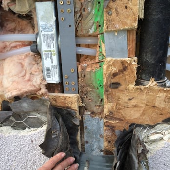 Repipe1 - Same post, cuts and notches covered with nailer plates and metal straps to hide from city inspectors. Kudos to inspector who found out. - Plumbing Near Me - Irvine, California Repipe1 - Same post, cuts and notches covered with nailer plates and metal straps to hide from city inspectors. Kudos to inspector who found out. - Plumbing Near Me - Irvine, California