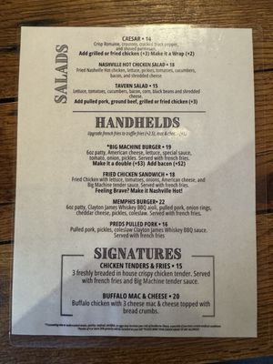 Menu photo 5 Big Machine Distillery & Tavern Nashville, TN