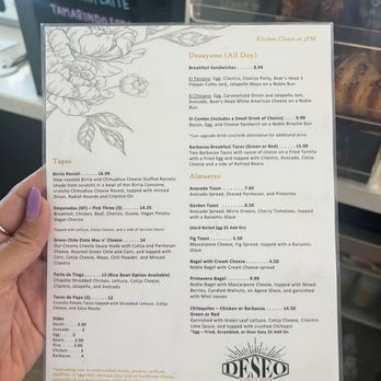 Deseo Coffee Shack - Menu July 2025 - Coffee & Tea Near Me - Phoenix, Arizona