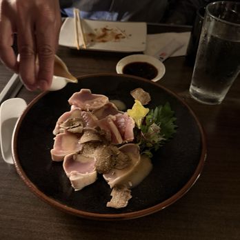 Kiwami By Katsuya - Seared albacore with garlic gold - Japanese Near Me - Studio City, California Kiwami By Katsuya - Seared albacore with garlic gold - Japanese Near Me - Studio City, California