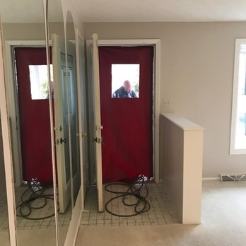 Robinson Custom Cleaning - Temporary door they put up to keep the heat in and weather out (it was snowing)! - Carpet Cleaning Near Me
