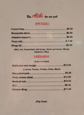 Menu photo 5 The Alibi Geneva, FL Menu photo 5 The Alibi Geneva, FL