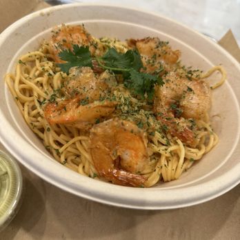 Nguyen’s Kitchen - Garlic Noodles (Protein) the shrimp is a additional price - Vietnamese Near Me - Long Beach, California