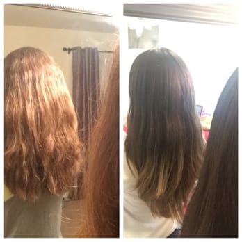 Mavida Salon - This is a picture of my hair post first keratin wash. Pic on left is Mavida's. Pic on right is another salon. - Hair Salons Near Me - Lodi, New Jersey Mavida Salon - This is a picture of my hair post first keratin wash. Pic on left is Mavida's. Pic on right is another salon. - Hair Salons Near Me - Lodi, New Jersey
