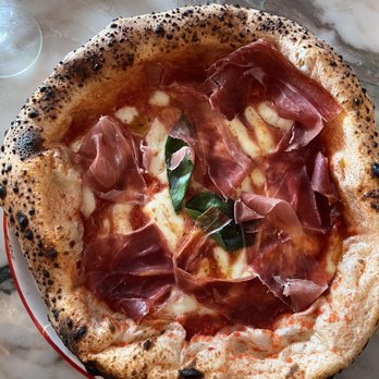 Pink Mamma - Marguerite pizza with meat - Steakhouses Near Me - Paris, 75 Pink Mamma - Marguerite pizza with meat - Steakhouses Near Me - Paris, 75
