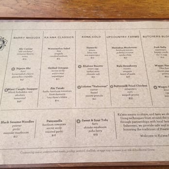Ka'ana Kitchen - Menu - Asian Fusion Near Me - Wailea, Hawaii Ka'ana Kitchen - Menu - Asian Fusion Near Me - Wailea, Hawaii
