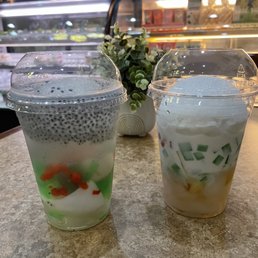 Left Paradise Right Tropix dessert drinks
