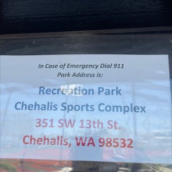 Chehalis Sports Complex - Address - Baseball Fields Near Me - Chehalis, Washington