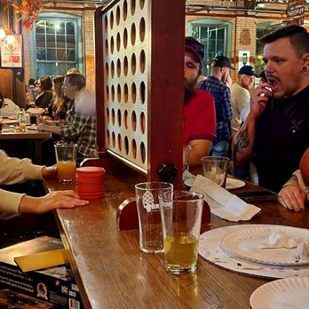 BAD SONS Beer Co - Strategizing a giant Connect 4 - Breweries Near Me - Derby, Connecticut
