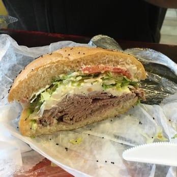 Dagwood's Deli - The inside of the Where's The Beef sandwich.  It's got cream cheese inside! - Delis Near Me - Bloomington, Indiana