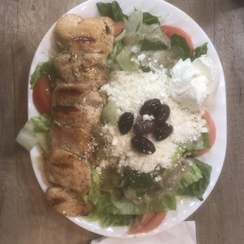 Zet’s - Chicken souvlaki with Greek salad - American Near Me - Vaughan, Ontario