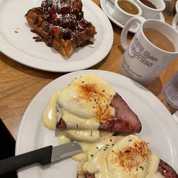 More Than Waffles - Eggs Benedict, Strawberry Belgian Waffle with Nutella - Breakfast & Brunch Near Me - Encino, California More Than Waffles - Eggs Benedict, Strawberry Belgian Waffle with Nutella - Breakfast & Brunch Near Me - Encino, California