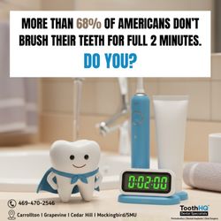 ToothHQ Dental Specialists - 2 minutes can change your smile! Book your #FREEConsult and brush the right way
#DFWToothHQ #Dental #Cosmeticdentistry #Dentaloffice #tx