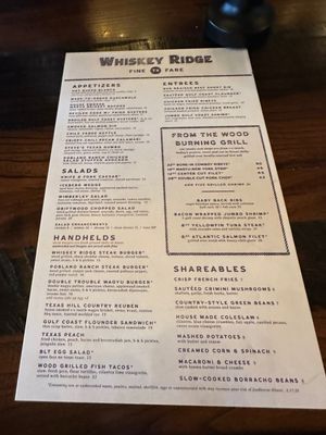 Menu photo 6 Whiskey Ridge Driftwood, TX Menu photo 6 Whiskey Ridge Driftwood, TX