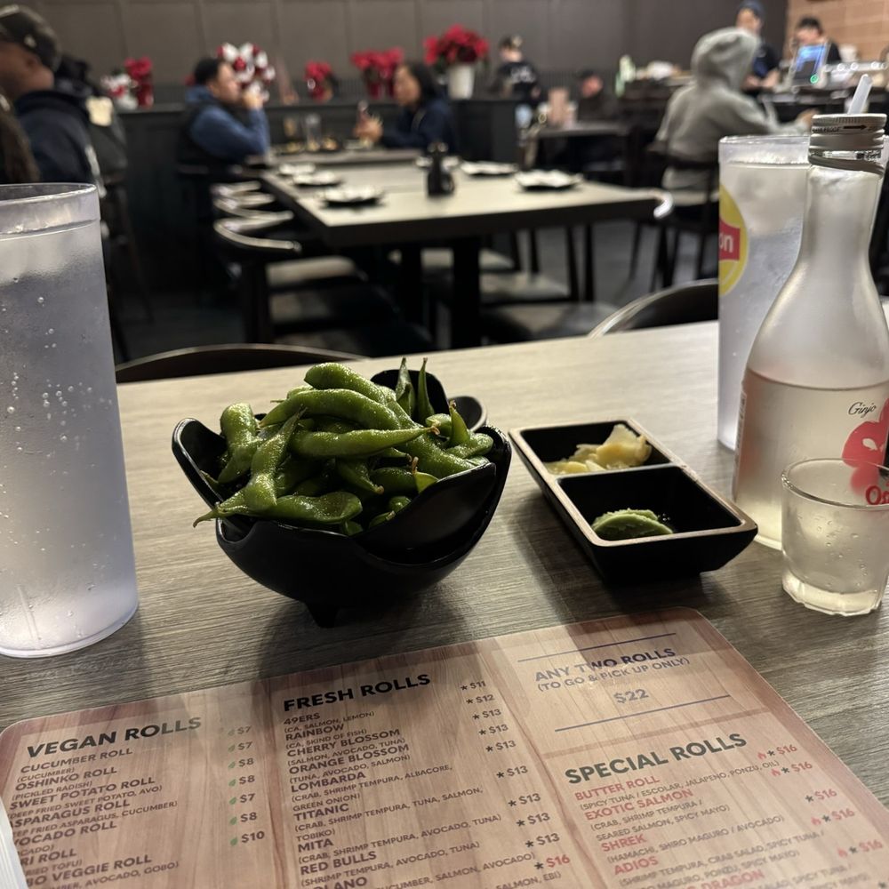 Sushi Tsunami - Edamame and sake - Sushi Bars Near Me - Pleasant Hill, California Sushi Tsunami - Edamame and sake - Sushi Bars Near Me - Pleasant Hill, California
