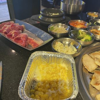 Hot Stone Korean Kitchen - Corn cheese and side dishes - Korean Near Me - Fairfield, California