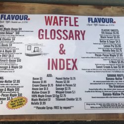 Flavour Spot - Menu - Waffle glossary & index