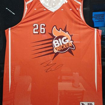 Big Chicken - Autographed framed jersey on display - Burgers Near Me - Livonia, Michigan
