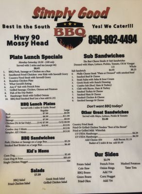 Menu photo 4 Simply Good BBQ Defuniak Spring, FL