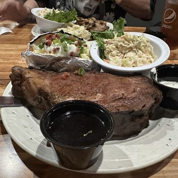George's Steakhouse Bar & Grill - 18 oz prime rib before I tried to finish it! Mission was not complete I only could finish half! - Steakhouses Near Me - Modesto, California George's Steakhouse Bar & Grill - 18 oz prime rib before I tried to finish it! Mission was not complete I only could finish half! - Steakhouses Near Me - Modesto, California