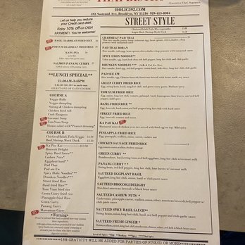 Holic Thai Bistro - Front of Main Menu - Thai Near Me - Brooklyn, New York Holic Thai Bistro - Front of Main Menu - Thai Near Me - Brooklyn, New York
