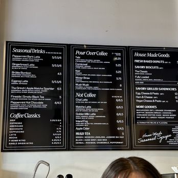 F1rst Avenue Coffee - menus on the wall - Coffee & Tea Near Me - Spokane, Washington
