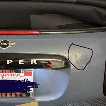 Bumper Repair 911 - Before Repair (small dent in circle) - Body Shops Near Me Bumper Repair 911 - Before Repair (small dent in circle) - Body Shops Near Me