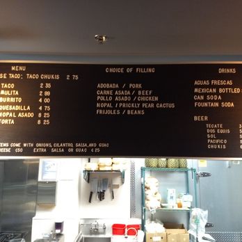 Tacos Chukis - Menu as of 3/19/19 - Tacos Near Me - Seattle, Washington