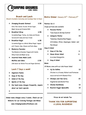 Menu photo 2 Stomping Grounds Pitt Meadows, BC Menu photo 2 Stomping Grounds Pitt Meadows, BC