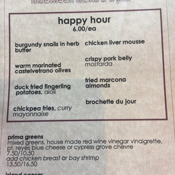 Prima Bistro - The 3-5 menu is long, skinny, and full of things you don't see on a normal lunch menu. - American Near Me - Langley, Washington