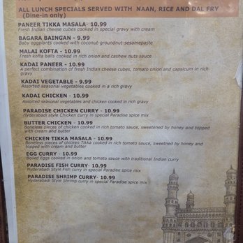Paradise Biryani Pointe - MENU -- Lunch Specials - Indian Near Me - San Diego, California Paradise Biryani Pointe - MENU -- Lunch Specials - Indian Near Me - San Diego, California