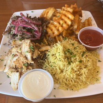 Zara's Mediterranean Kitchen - Shawarma Lover's beef and chicken with fries and basmati - Halal Near Me - Spring, Texas