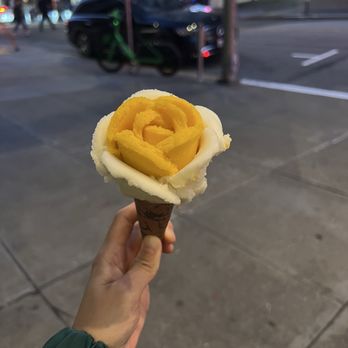 Amorino - Small cone (lemon sorbet and mango sorbet) - Gelato Near Me - San Francisco, California Amorino - Small cone (lemon sorbet and mango sorbet) - Gelato Near Me - San Francisco, California