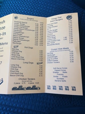 Menu photo 8 Fresh Freeze Drive-In Eureka, CA