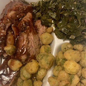 Jones Old School BBQ - Brisket, okra and collard greens - Barbeque Near Me - Port St Lucie, Florida