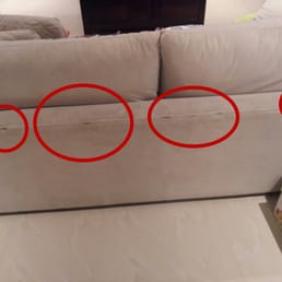 Black marks on the couch upon delivery.