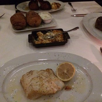 Steak 48 - Seabass, corn brûlée, hasselback potatoes, and rack of lamb - Steakhouses Near Me - Houston, Texas Steak 48 - Seabass, corn brûlée, hasselback potatoes, and rack of lamb - Steakhouses Near Me - Houston, Texas