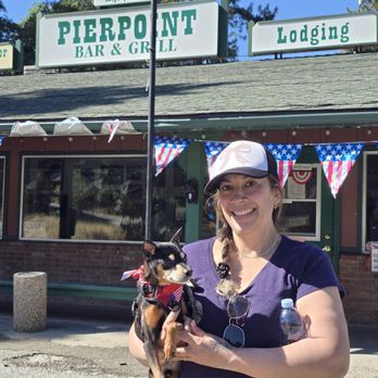 Pierpoint Bar & Grill - Little Midnight wearing his 4th of July bandana - American Near Me - Springville, California Pierpoint Bar & Grill - Little Midnight wearing his 4th of July bandana - American Near Me - Springville, California