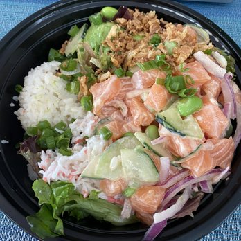 Poke Me - Medium poke bowl: Salmon, spicy mayo, ponzu... - Hawaiian Near Me - Irvine, California Poke Me - Medium poke bowl: Salmon, spicy mayo, ponzu... - Hawaiian Near Me - Irvine, California