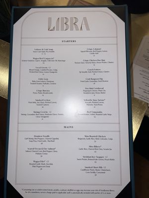 Menu photo 1 Libra Orlando, FL