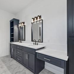 Direct Renovation Supply - This beautiful renovation was made using our vibrant and illuminating LED Vanities.