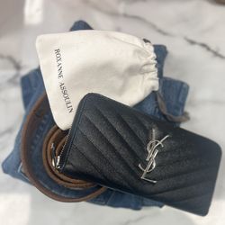 The Closet Trading Company - Denim skirt, cute belt, and a GORGEOUS YSL wallet!