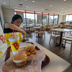 Bojangles - Inside. Dining room. Thanksgiving Day 2023. They closed early at 2pm.
