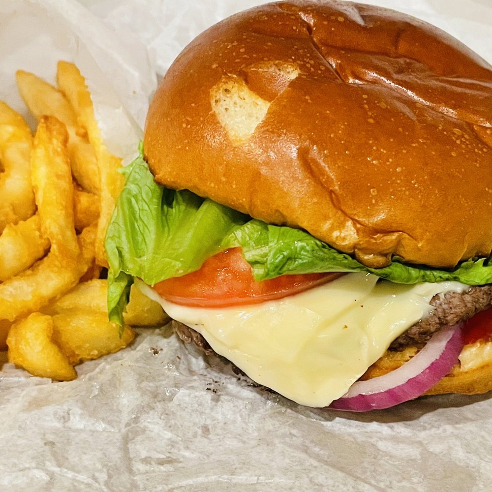 Sharks Burger - Fries and a cheeseburger with spicy jalapeño Jack. - Burgers Near Me - Leander, Texas Sharks Burger - Fries and a cheeseburger with spicy jalapeño Jack. - Burgers Near Me - Leander, Texas
