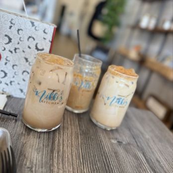 Nikki’s Kitchen - Blueberry Latte & Spanish Latte on the right 08.27.25 - Coffee & Tea Near Me - Yorba Linda, California Nikki’s Kitchen - Blueberry Latte & Spanish Latte on the right 08.27.25 - Coffee & Tea Near Me - Yorba Linda, California