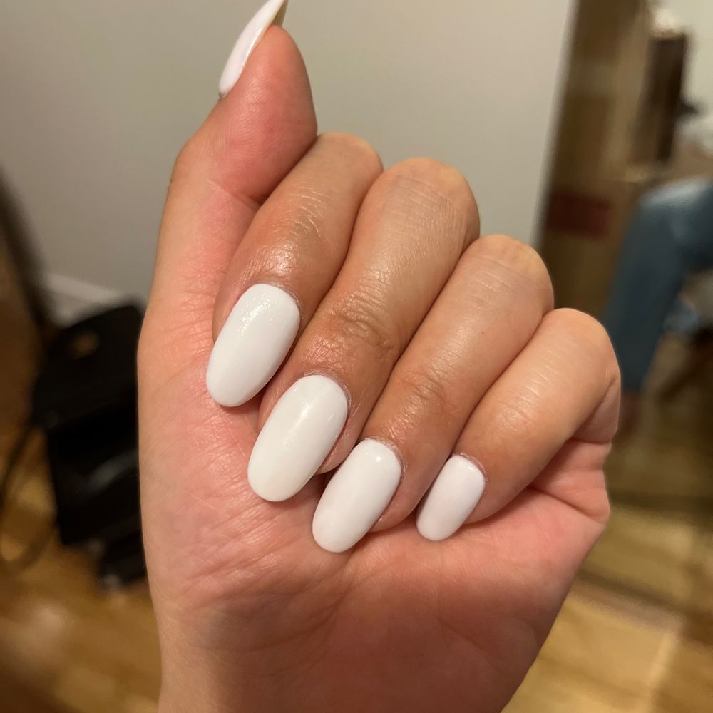 Lilac Nails Salon - Nails have ridged surface because Maria the manicurist buffed them after they dried when she finally listened there was lint - Nail Salons Near Me - New York, New York Lilac Nails Salon - Nails have ridged surface because Maria the manicurist buffed them after they dried when she finally listened there was lint - Nail Salons Near Me - New York, New York