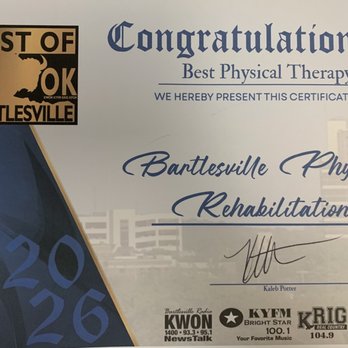 Bartlesville Physical Rehabilitation - Sports Medicine Near Me - Bartlesville, Oklahoma Bartlesville Physical Rehabilitation - Sports Medicine Near Me - Bartlesville, Oklahoma